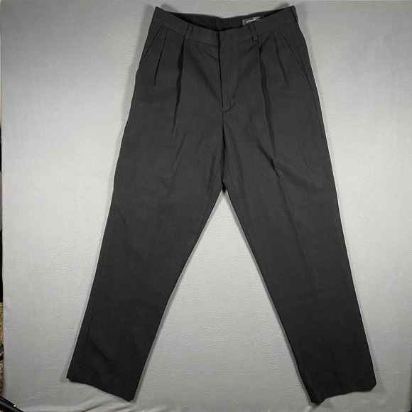 Eddie Bauer Other - Vintage Eddie Bauer Mens 33 Charcoal Gray 100% Wool Pleated Dress Pants Slacks‎